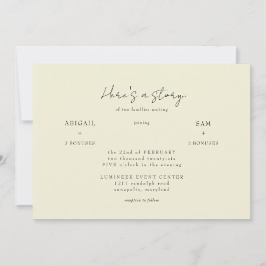 ストーリーイエロー結婚式招待状 招待状 (正面)