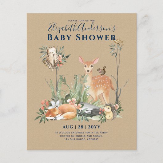 ストーリータイムウッドランド動物の森の赤ちゃんシャワーInvi (正面)