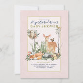 ストーリータイムウッドランド動物の森の赤ちゃんシャワーInvi 招待状 (正面)