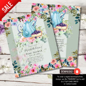 ストーリータイムティーパーティーベビーシャワー招待状 チラシ