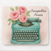 ストーリーテラーヴィンテージタイプライター水彩マウスパッド マウスパッド (正面)