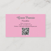 ストーリーテリングチャームピンクライター小説家 名刺 (裏面)