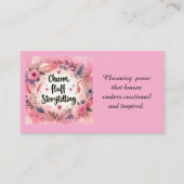 ストーリーテリングチャームピンクライター小説家 名刺 (正面)