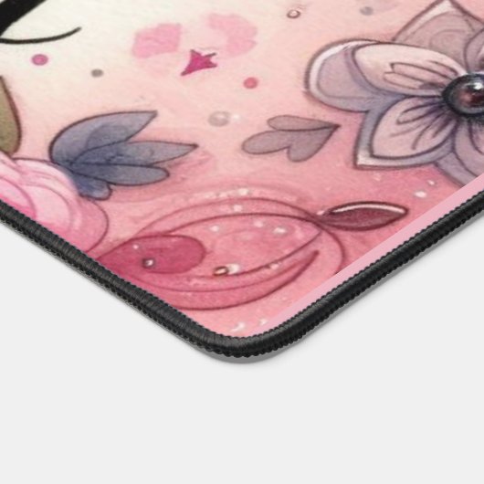 ストーリーテリングピンクチャームフラフガーリーライター デスクマット (コーナー)