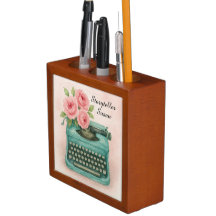 ストーリーテリング水色ヴィンテージタイプライター