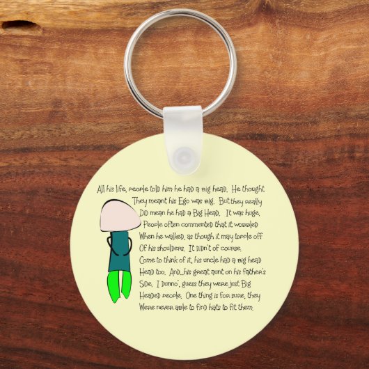 ストーリーフォーク「頭が大きい」ストーリー芸術 キーホルダー (正面)