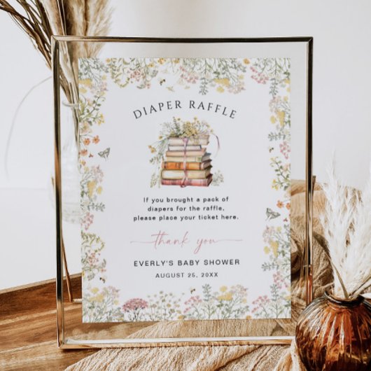 ストーリーブックおむつラッフルの看板ワイルドフラワーの章 ポスター