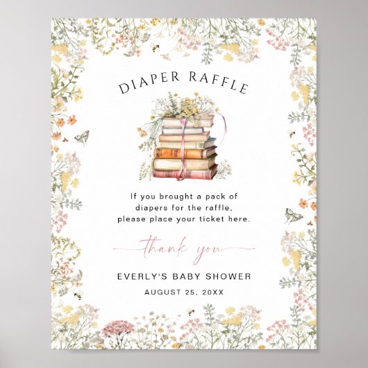 ストーリーブックおむつラッフルの看板ワイルドフラワーの章 ポスター (正面)