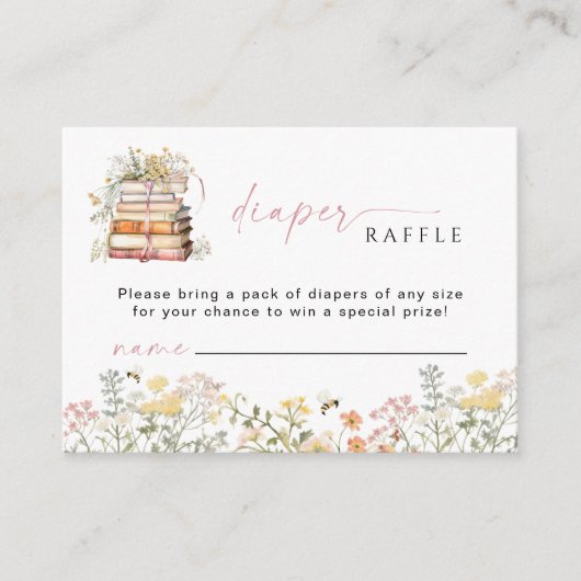 ストーリーブックおむつラッフルインサートカードワイルドフラワー エンクロージャーカード (正面)