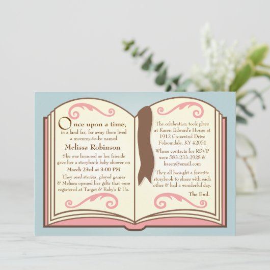 ストーリーブックのベビーシャワー招待状 招待状 (スタンド正面)