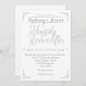 ストーリーブックの後の楽しい結婚式招待状 招待状 (正面/裏面)