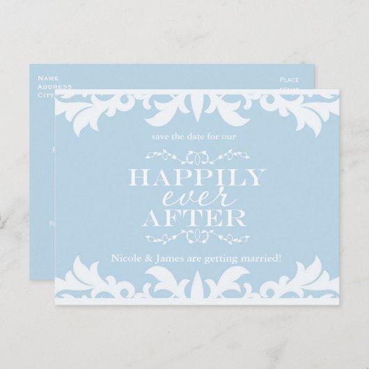 ストーリーブックの日付ハガキ救の後に楽しく 案内ポストカード (正面/裏面)