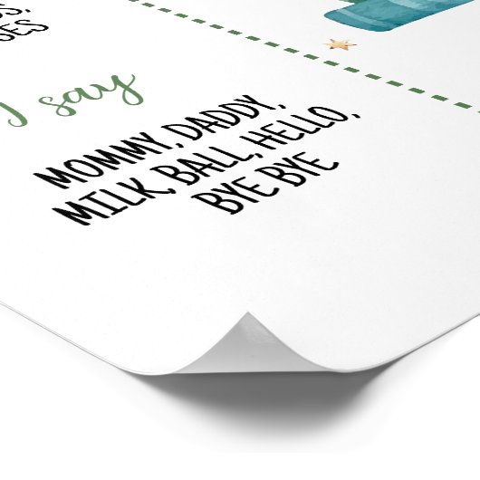 ストーリーブックの第1章誕生日マイルストーン記号 ポスター (角)