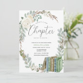 ストーリーブックをテーマにしたブックジェンダーニュートラル赤ちゃんシャワー 招待状 (スタンド正面)