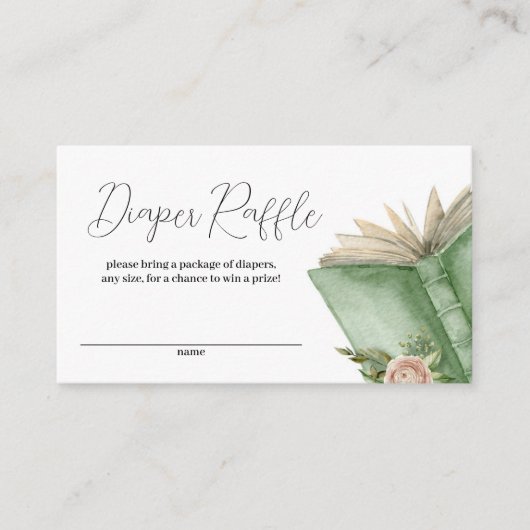 ストーリーブックをテーマにした新しいチャプターおむつラッフル エンクロージャーカード (正面)