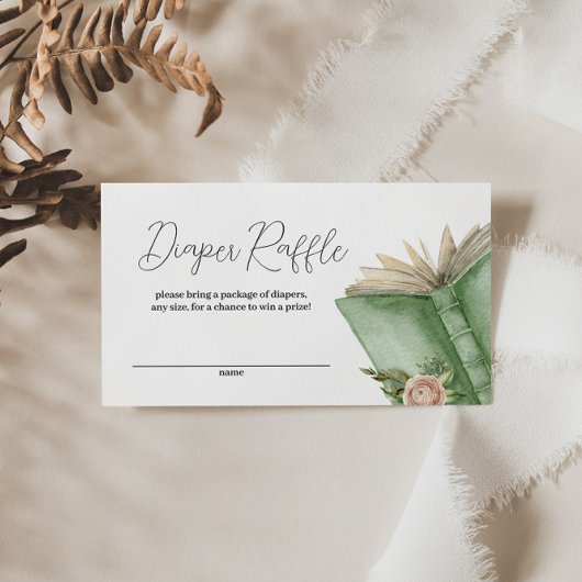 ストーリーブックをテーマにした新しいチャプターおむつラッフル エンクロージャーカード