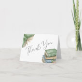 ストーリーブックをテーマにした新しいチャプター赤ちゃんシャワー サンキューカード (正面)