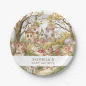 ストーリーブックアニマルズウォーター色ベビーシャワー ペーパープレート (正面)