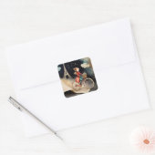 ストーリーブックウォーターカラーパリサイクリング スクエアシール (封筒)