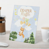 ストーリーブックウッドランドキツネベビーシャワーおむつラッフル 台座サイン (インサイチュ)