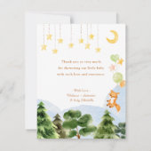 ストーリーブックウッドランドキツネベビーシャワー サンキューカード (裏面)