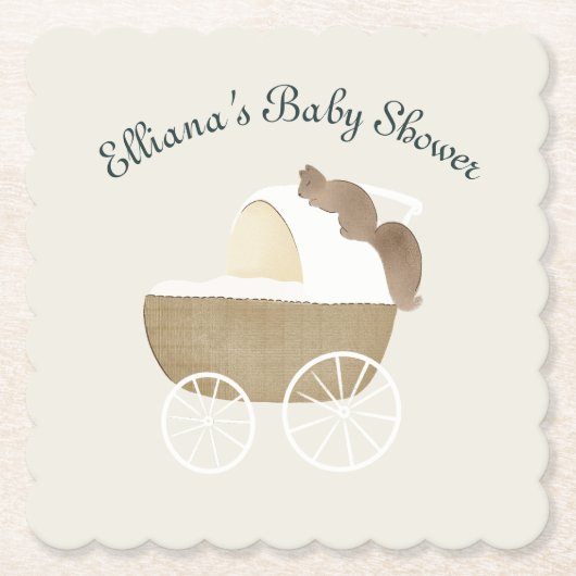 ストーリーブックウッドランドフレンズベビー馬車リス ペーパーコースター (正面)