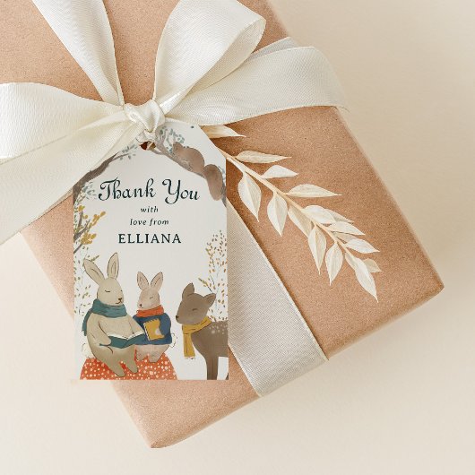 ストーリーブックウッドランドフレンズ赤ちゃんシャワーメッセージカード ギフトタグ