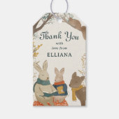 ストーリーブックウッドランドフレンズ赤ちゃんシャワーメッセージカード ギフトタグ (正面)
