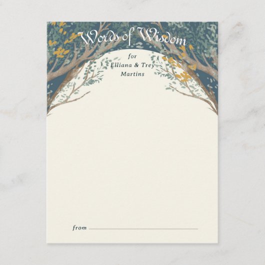 ストーリーブックウッドランドフレンズ赤ちゃんシャワー囲み アドバイスカード (正面)