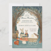 ストーリーブックウッドランドフレンズ赤ちゃんシャワー招待状 招待状 (正面)
