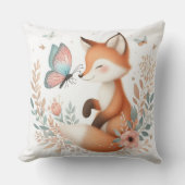 ストーリーブックウッドランドベビーキツネと蝶 クッション (正面)