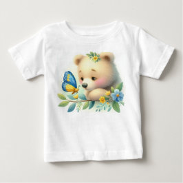 ストーリーブックウッドランドベビーズベア&バタフライ ベビーTシャツ
