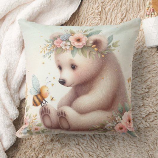 ストーリーブックウッドランドベビーズベア&ビー クッション (ブランケット)