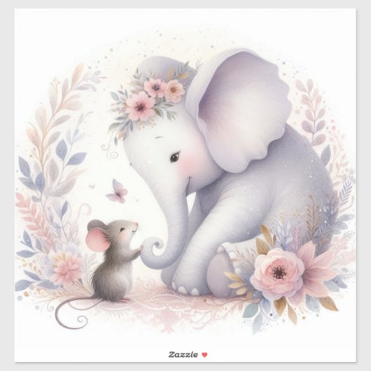 ストーリーブックウッドランドベビーゾウとマウス シール (シート)