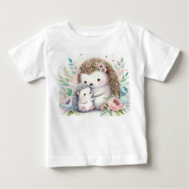ストーリーブックウッドランドベビーヘッジホッグラブ ベビーTシャツ