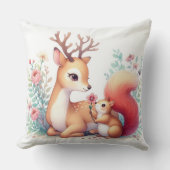 ストーリーブックウッドランドベビー鹿とチムンク クッション (正面)