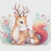 ストーリーブックウッドランドベビー鹿とチムンク シール (正面)