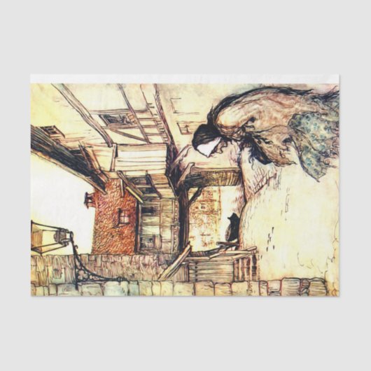 ストーリーブックオールドレディヴィンテージデコページティッシュペーパー 薄葉紙 (正面)