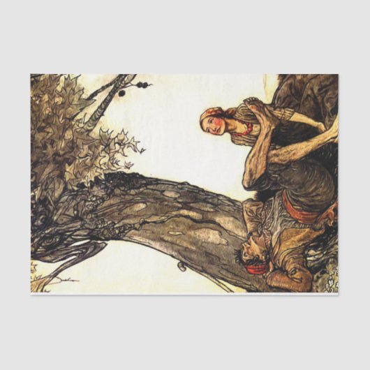 ストーリーブックカップルのツリーヴィンテージの切り離し 薄葉紙 (正面)