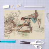 ストーリーブックカップルのヴィンテージ切り離し 薄葉紙 (クラフト)