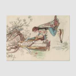 ストーリーブックカップルのヴィンテージ切り離し 薄葉紙