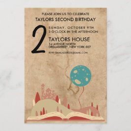 ストーリーブックキャッスル童話ヴィンテージ誕生日パーティー 招待状