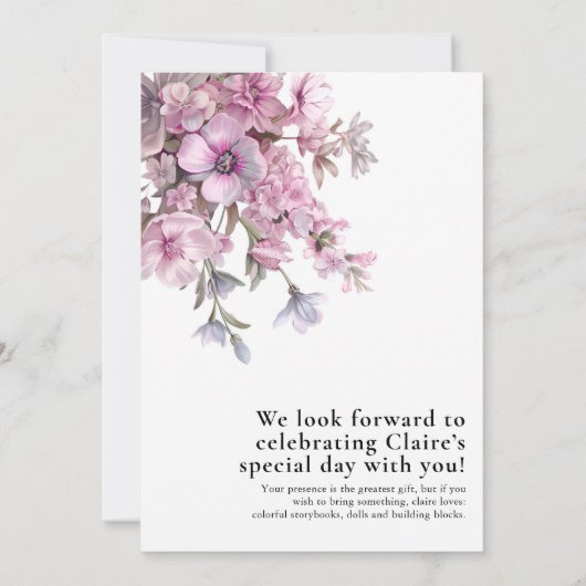 ストーリーブックコケット本第1章誕生日 招待状 (裏面)