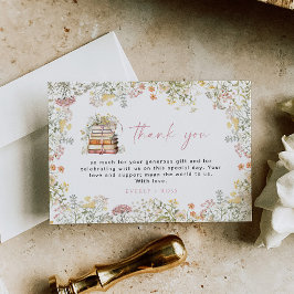 ストーリーブックサンキューカード新しいチャプターのワイルドフラワー サンキューカード