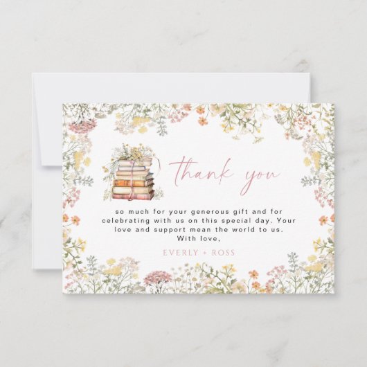 ストーリーブックサンキューカード新しいチャプターのワイルドフラワー サンキューカード (正面)