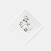 ストーリーブックシルバーホワイトカボチャ童話パーティー スタンダードカクテルナプキン (角)