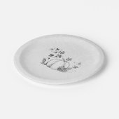 ストーリーブックシルバーホワイトカボチャ童話パーティー ペーパープレート (アングル)