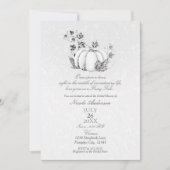 ストーリーブックシルバーホワイトパンプキンフェアリーブライダル 招待状 (正面)