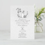 ストーリーブックシルバーホワイトパンプキンフェアリーブライダル 招待状 (スタンド正面)