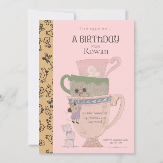 ストーリーブックチルドレンの誕生日パーティーへの招待 招待状 (正面)